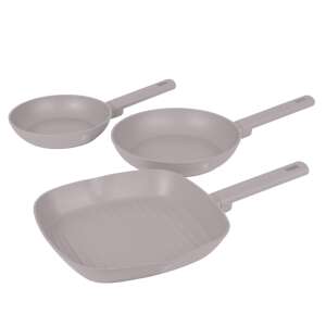 Berlinger Haus Taupe Collection 3 piece non-stick pan set, includes 20cm frying pan, 24cm frying pan and 28cm grill pan - Frying Pan