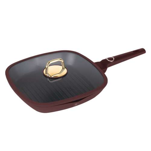 Berlinger Haus Leonardo Collection 28cm Grill Pan with Lid, Burgundy