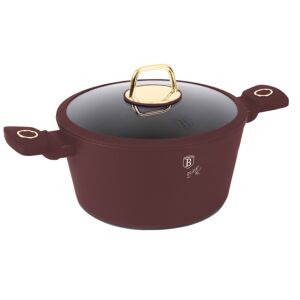 Berlinger Haus Leonardo 24cm Casserole Pot with Lid - Burgundy - Clay pot