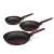Berlinger Haus Leonardo Collection 3-piece frying pan set, burgundy non-stick pans