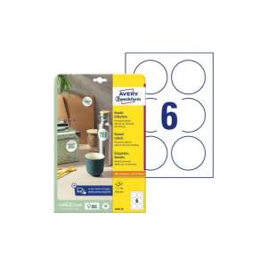 Avery Zweckform 6229-10 80mm kerek címkék, 6 címke lapon, 10 lap csomagban - Avery