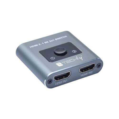 Techly IDATA HDMI-2128KT 2x1 HDMI switch, 4K 60Hz, grey