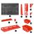 Pepita XL Tool wall with 86 holders and 46 boxes 230,4x78cm #black-red 139533428