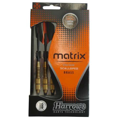 Harrows Matrix Soft Tip Darts, 16g, Scalloped Brass, 3 nyíl