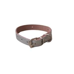 Guler din piele argintie pentru caini mici, 35 x 1,5 cm - Coliere pentru animale de companie