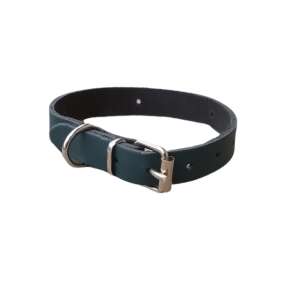 Mineral blue leather dog collar for small dogs, 35 x 1.5 cm - Pet Collar