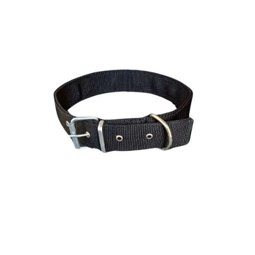 Black dog collar, 70 x 4 cm, for large dogs
