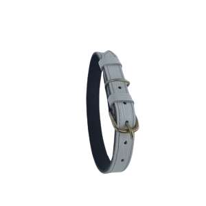 White leather dog collar, 60 cm long, 2.5 cm wide - Pet Collar