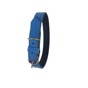 Blue leather dog collar, 60 cm long, 2.5 cm wide - Pet Collar