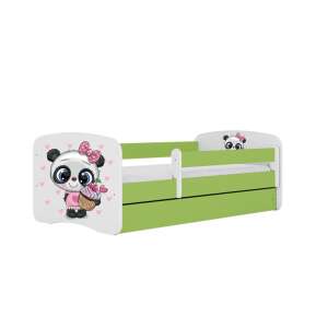 Babydreams zöld panda ágy fiókkal, 140/70 cm, matrac nélkül, fehér és zöld színben - Ifjúsági ágy
