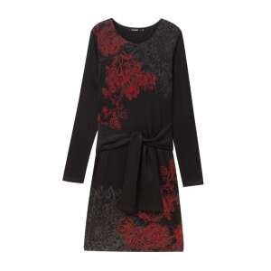 Desigual Duna - Női Hosszú Ujjú Ruha - Fekete Virágmintás 37500438 - Desigual