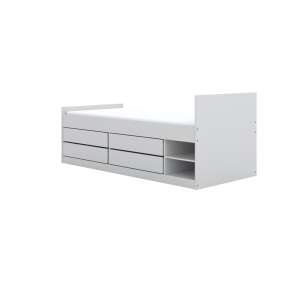 Pat Leon alb 200 fara saltea 103502519 - Nonbrand Paturi pentru tineri