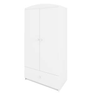 Fehér Babydreams szekrény két ajtóval és egy fiókkal, ideális gyerekszobákba - Gyerek szekrény