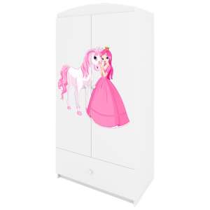 Babydreams white princess horse wardrobe with a pink princess and unicorn design - Kids' Wardrobe