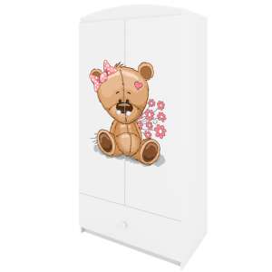 Babydreams white wardrobe with a teddy bear and flowers design - Kids' Wardrobe