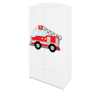 Babydreams white fire truck wardrobe, children's wardrobe with fire truck design - Kids' Wardrobe