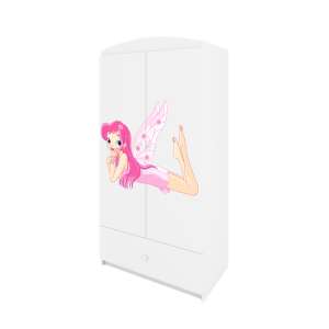 Babydreams fehér gardrób tündér matricával, 2 ajtó, 1 fiók, gyerekszobába - Gyerek szekrény