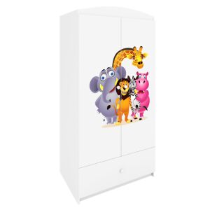 Babydreams white wardrobe with zoo animal design - Kids' Wardrobe