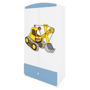 Babydreams kék szekrény,  ásógép mintával, gyerekszoba bútor - Gyerek szekrény