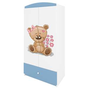 Babydreams gardrób kék mackó és virág mintával, gyerek gardrób, gyerekszoba gardrób, baba gardrób, csecsemőszoba gardrób - Gyerek szekrény