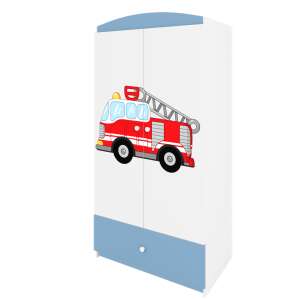 Babydreams blue fire truck wardrobe for kids, white and blue, with a fire truck design - Kids' Wardrobe