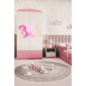 Babydreams pink fairy wardrobe with two doors, a drawer, and a fairy sticker on the front - Kids' Wardrobe