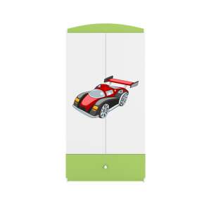 Babydreams green children's wardrobe with red racing car motif - Kids' Wardrobe