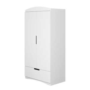 White Classic wardrobe with two doors and a drawer, children's wardrobe - Kids' Wardrobe