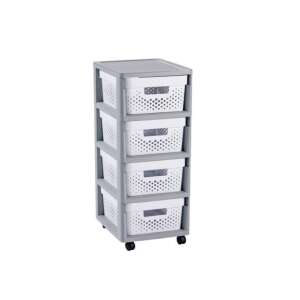 Curver Infinity 4 fókos tároló - Fehér pöttyös