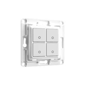 Shelly 4 Button Wall Switch Smart Relay with Holder, White - Shelly