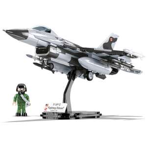 Cobi F-16C Fighting Falcon vadászrepülő építő szett, 415 darab, összeszerelt modell pilóta figurával - Cobi