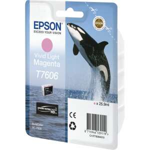 Epson T7606 Vivid Light Magenta Tintenpatrone für SureColor SC-P600 Drucker - Druckerzubehör