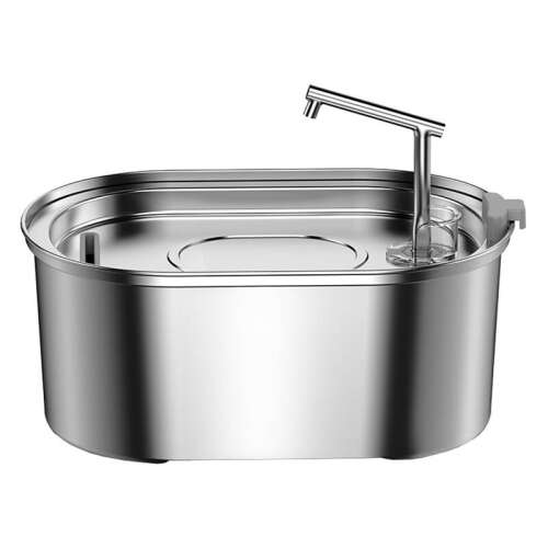 Rojeco RYSJ-07 3.2L Pet Water Fountain, Stainless Steel Automatic Water Dispenser for Cats and Dogs