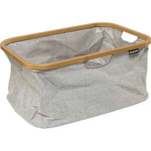Brabantia grauer Wäschekorb mit Bambusrahmen, faltbar, 40L - Wäschekörbe