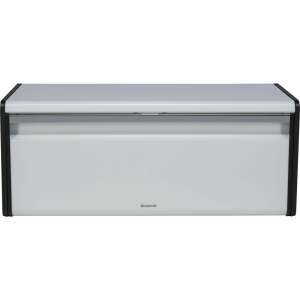 Brabantia 306006 Brotbox, 18L, Weiß, Edelstahl, Magnetverschluss, Brotbehälter, Küchenaufbewahrung - Brotkästen