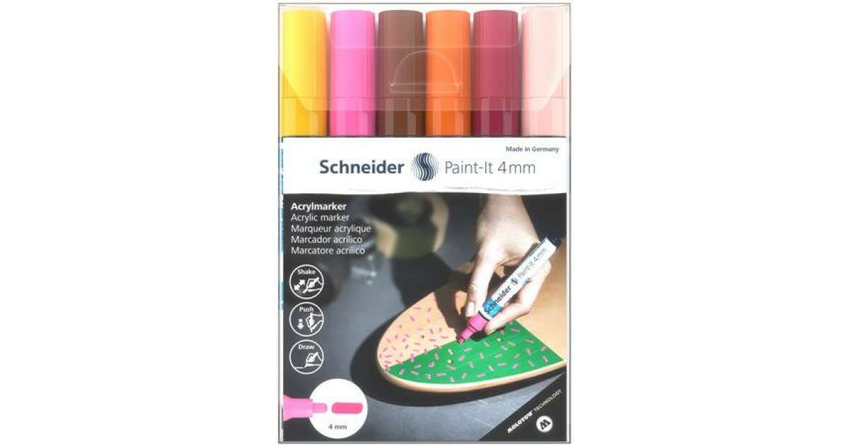 Schneider Paint-It 310 Acrylic Markers - 2mm - Set 1 (Pack Of 6)