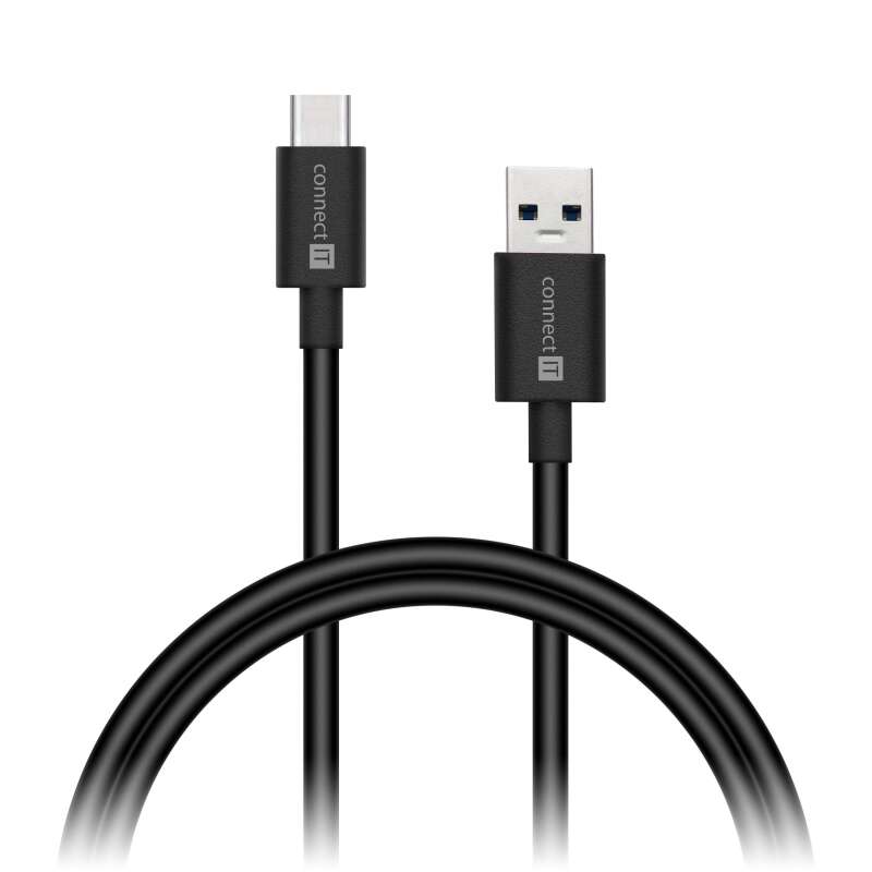 Connect IT CI-1178 Wirez USB C - USB A 1 m fekete kábel
