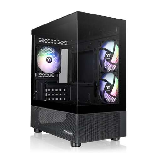 Thermaltake View 170 TG ARGB Micro Chassis, schwarzes PC-Gehäuse mit gehärtetem Glas und ARGB-Lüftern
