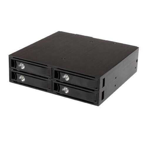 StarTech.com SATSASBP425 5.25 hüvelykes merevlemez tálca, 4-Bay, Fekete, oldalnézet - Műszaki cikk és elektronika