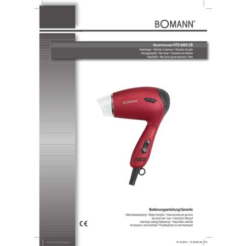 Bomann HTD 8005 CB 1300W roter Haartrockner