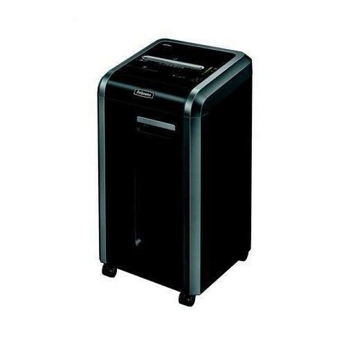 FELLOWES Powershred 225Ci, fekete iratmegsemmisítő, konfetti vágás, 22 lap, DIN P-4 biztonsági szint, 60 literes kosár, irodai iratmegsemmisítő