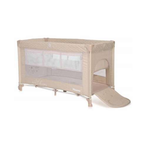 Lorelli Noemi 2 multifunkciós utazóágy - Fog Beige Star utazóágy oldalsó kijárattal és kerekekkel