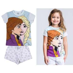Disney Frozen II Sommerpyjama für Mädchen, 8 Jahre (128 cm), mit Anna und Elsa auf dem Oberteil und Schneeflockenmuster auf der Hose - Babys & Toddler