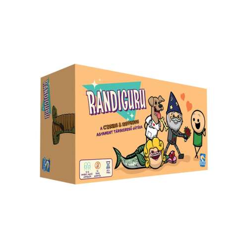 Randiguru társasjáték doboz, egy őrült és vicces partijáték 3-6 játékosnak