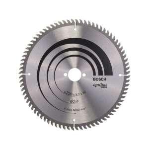 Disc de tăiat pentru lemn Optiline Wood, Ø 250mm, 80Z (Găurire 30mm, pentru ferăstraie de masă) 103576180 - Instrument