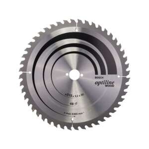 Disc de ferăstrău circular Bosch Optiline Wood, diametru 315 mm, 48 dinți, pentru tăierea lemnului - Bosch Accesorii fierăstrău circular manual