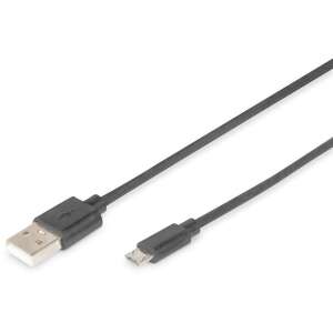 Digitus AK-300127-018-S1 USB kábel, 1,8m, USB A - Mini-USB B, fekete - Digitus