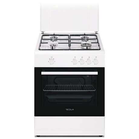 Tesla CG6400SW Gáztűzhely - 4 Égéstér, 63L Sütő, Fehér