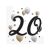 Dekoratív szalvéta 20. születésnapi parti kellékekhez
