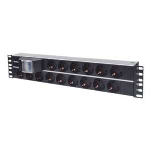 INTELLINET 714051 Intellinet Power strip rack 19 2U 250V/16A 15x Schuko 1,5m double air switch